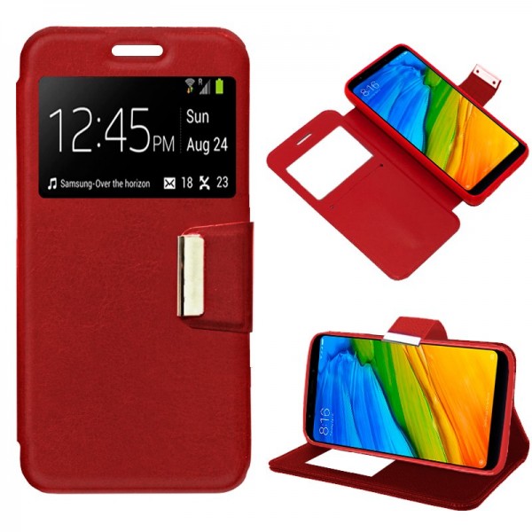 Funda Flip Cover Xiaomi Redmi 5 Liso Rojo