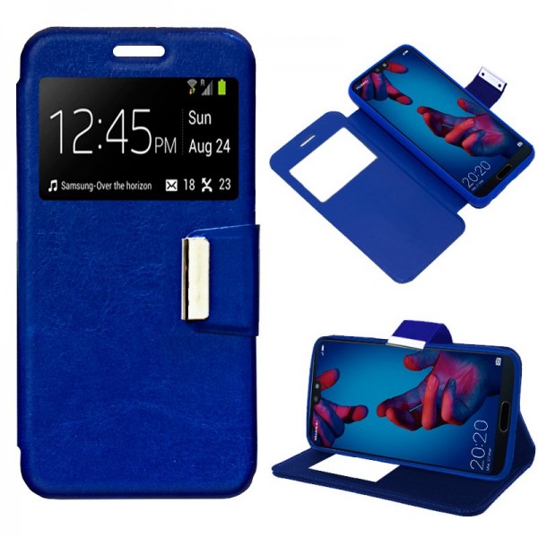 Funda COOL Flip Cover para Huawei P20 Liso Azul