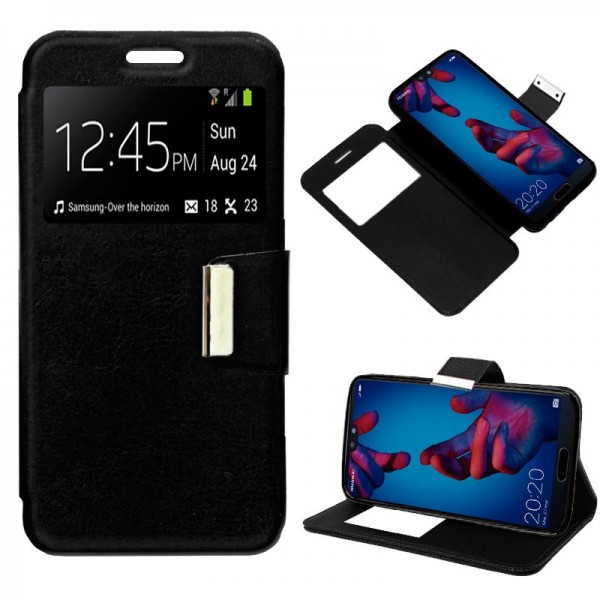 Funda COOL Flip Cover para Huawei P20 Liso Negro