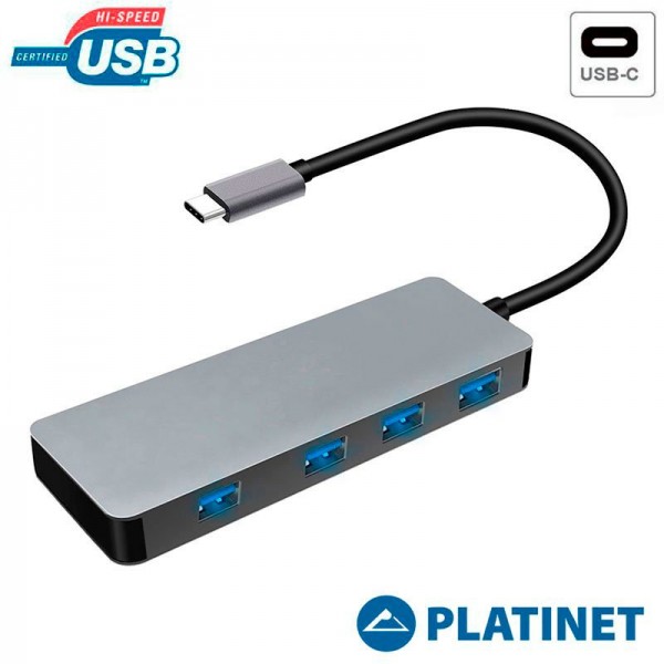 Cable Hub X4 USB Adaptador Compatible Tipo C Plati...
