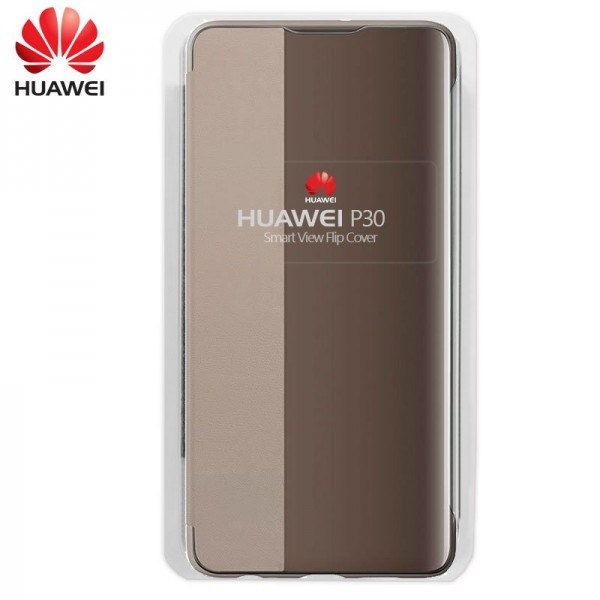 Funda Original Huawei P30 Flip Cover Marrón (Con ...