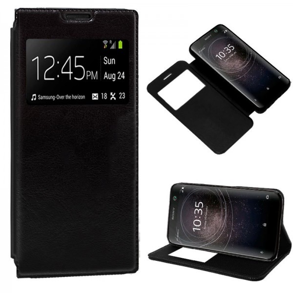 Funda Flip Cover Sony Xperia XA2 Liso Negro