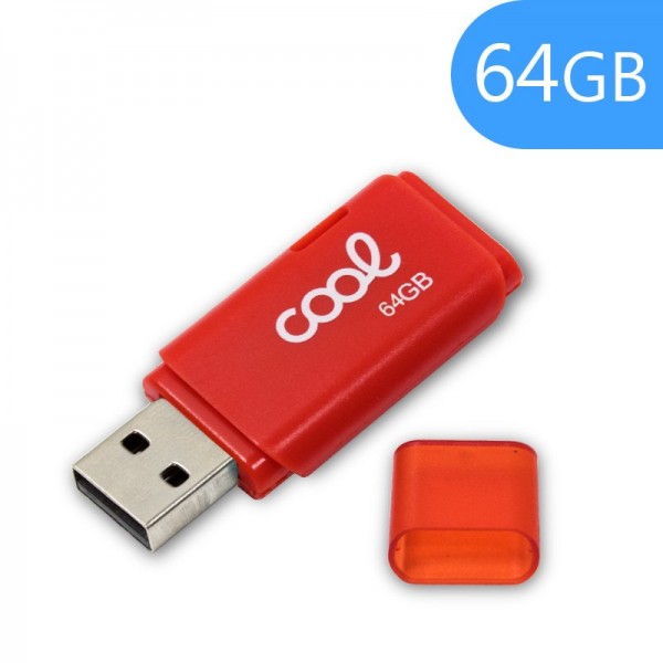 Pen Drive USB x64 GB 2.0 COOL Cover Rojo