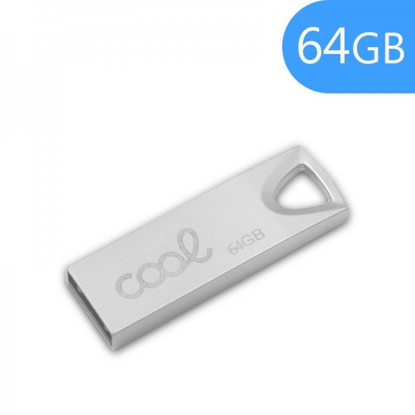 Pen Drive USB x64 GB 2.0 COOL Metal KEY Plata