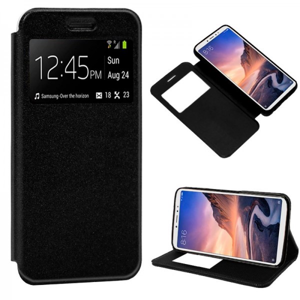 Funda Flip Cover Xiaomi Mi Max 3 Liso Negro