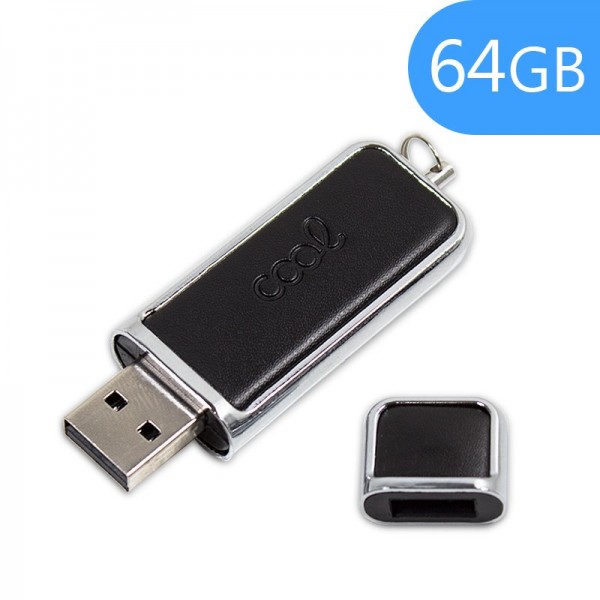 Pen Drive USB x64 GB 2.0 COOL Piel Leather Negro