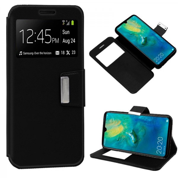 Funda COOL Flip Cover para Huawei Mate 20 Liso Neg...