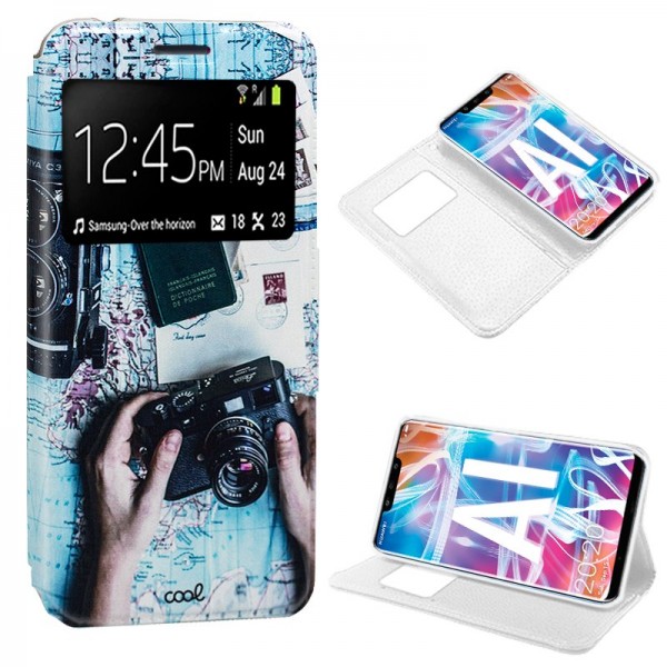 Funda COOL Flip Cover para Huawei Mate 20 Lite Dib...