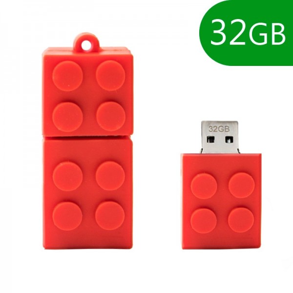 Pen Drive USB x32 GB Silicona Bloque Rojo