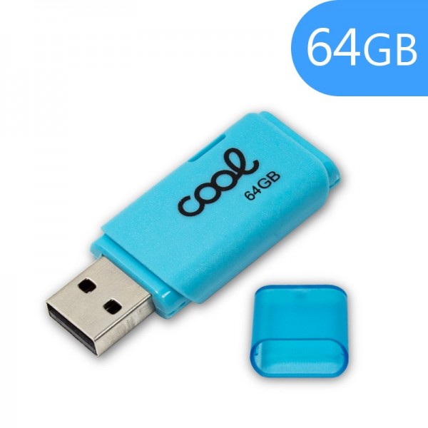 Pen Drive USB x64 GB 2.0 COOL Cover Celeste