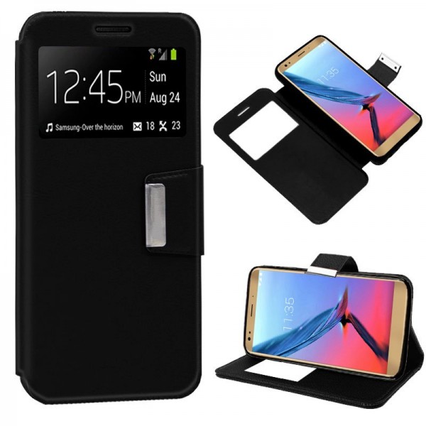 Funda COOL Flip Cover para ZTE Blade V9 Liso Negro