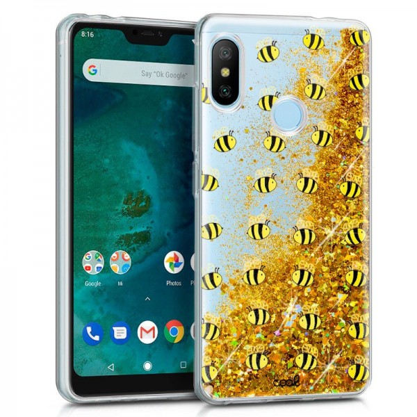 Carcasa Xiaomi Mi A2 Lite / 6 Pro Glitter Abejas