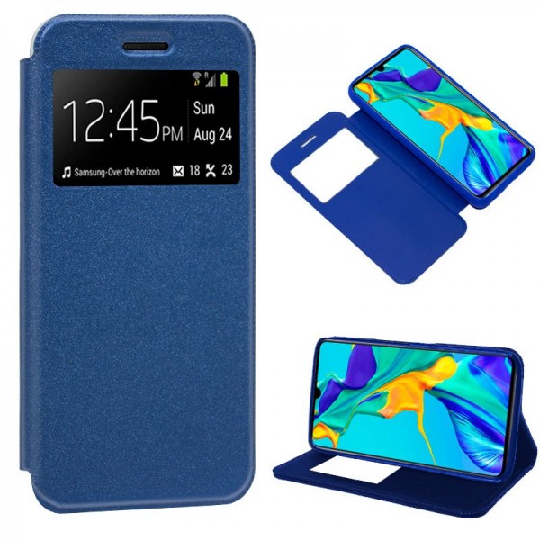 Funda COOL Flip Cover para Huawei P30 Liso Azul