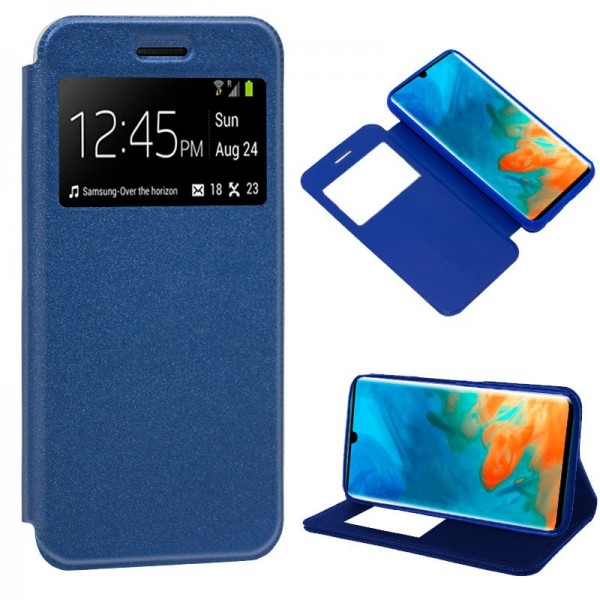 Funda COOL Flip Cover para Huawei P30 Pro Liso Azu...