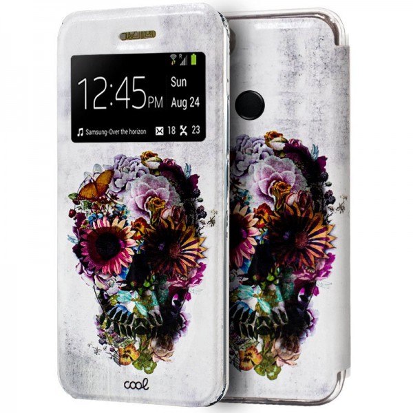 Funda Flip Cover Huawei P Smart Dibujos Calavera