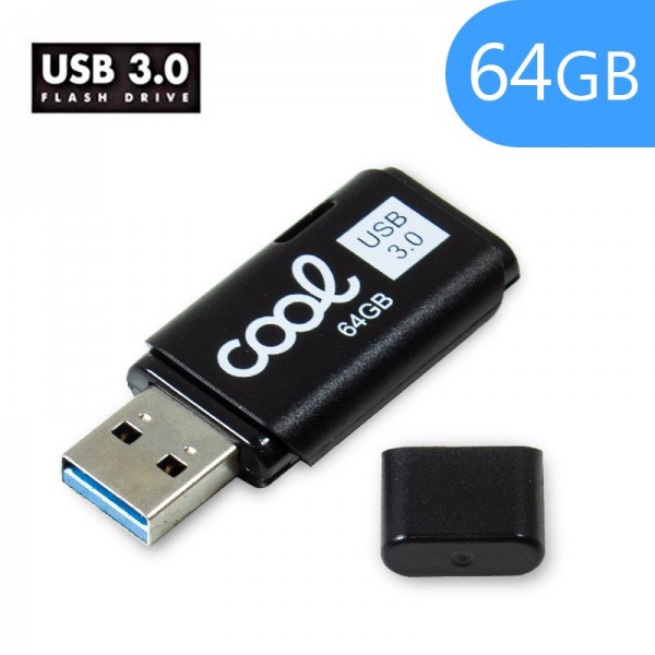 Pen Drive USB x64 GB 3.0 COOL Cover Negro