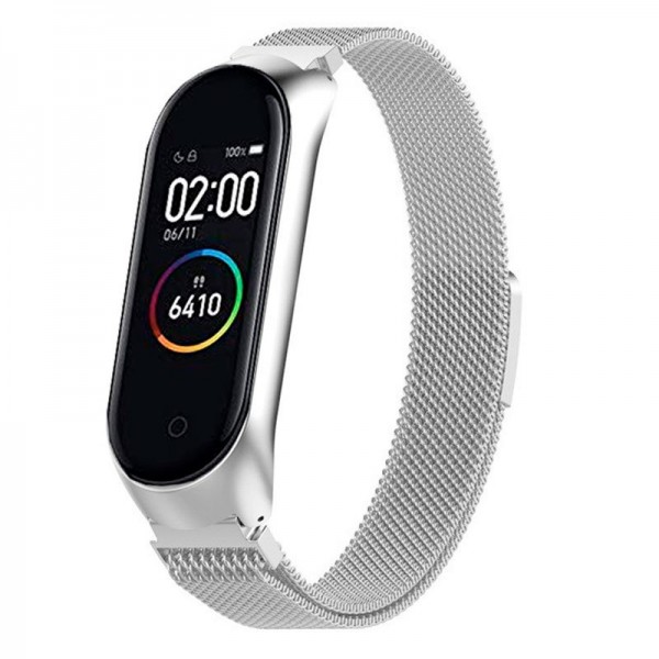 Correa Xiaomi Mi Band 3 / Mi Band 4 Metal Plata