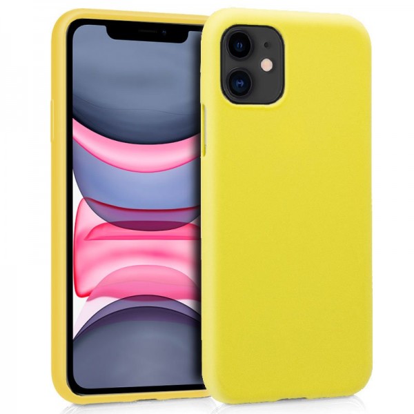 Funda silicona con cuerda iPhone 11 Pro Max (amarillo) - Inicial+ nombre 