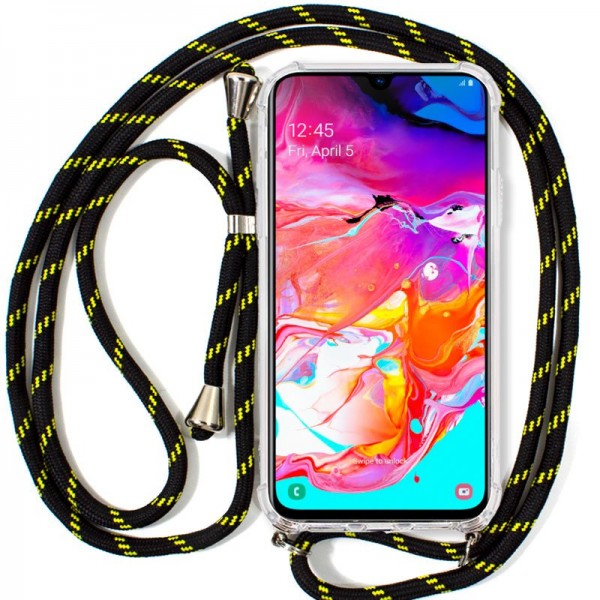 Carcasa Samsung A705 Galaxy A70 Cordón Negro-Amar...
