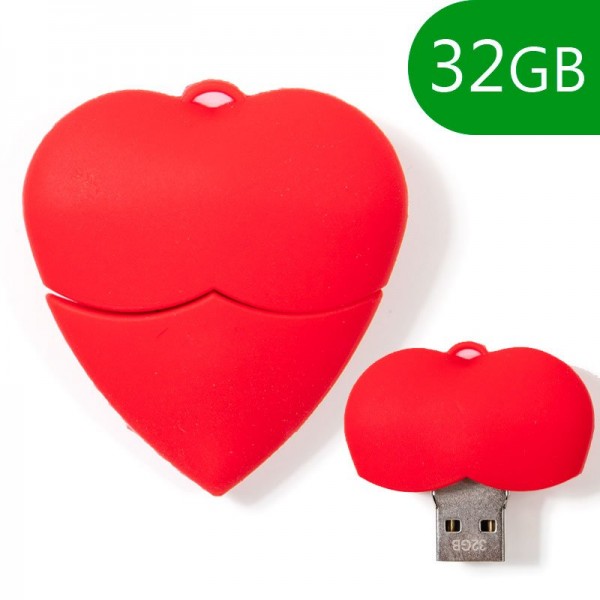 Pen Drive USB x32 GB Silicona Corazón