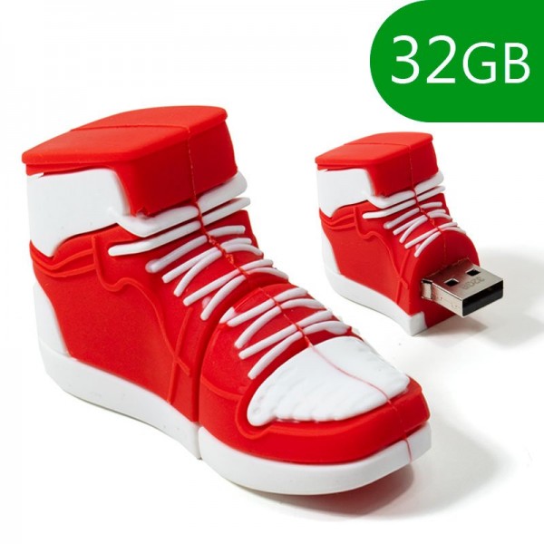 Pen Drive USB x32 GB Silicona Zapatilla Roja