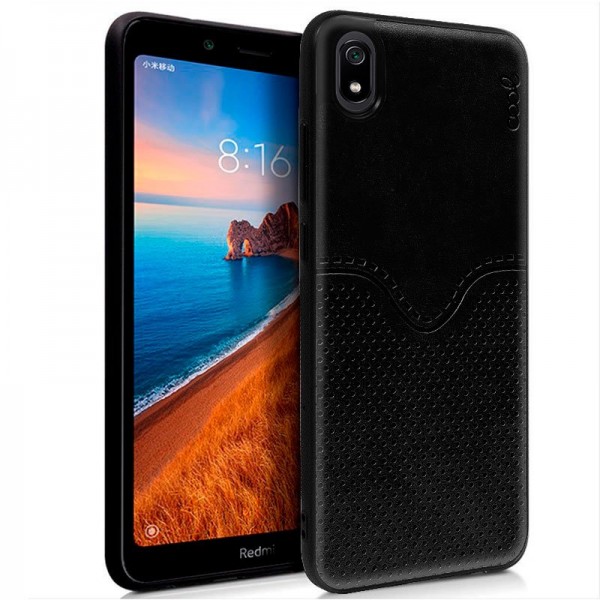 Carcasa Xiaomi Redmi 7A Leather Piel Negro