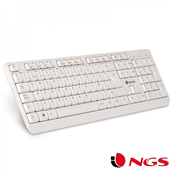 Teclado USB PC Blanco Spike NGS