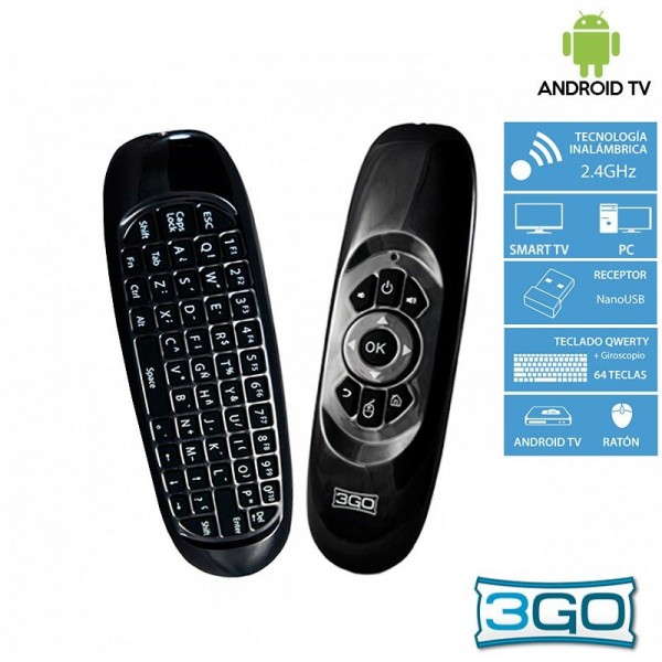 Teclado Wireless Air Mouse 3GO