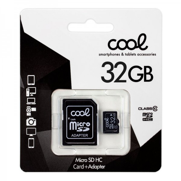 Tarjeta Memoria Micro SD con Adapt. x32 GB COOL (C...