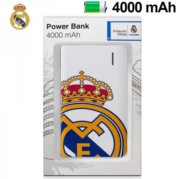Bateria Externa Micro-usb Power Bank 4000 mAh Licencia Fútbol Real Madrid C.F.