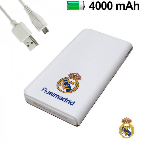 Bateria Externa Micro-usb Power Bank 4000 mAh Licencia Fútbol Real Madrid C.F.
